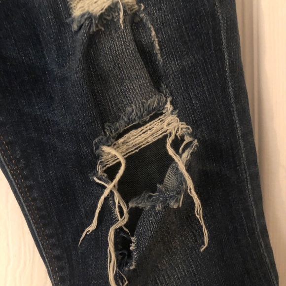 Express Distressed Mid Rise Jeans (Short Length) - Picture 3 of 8